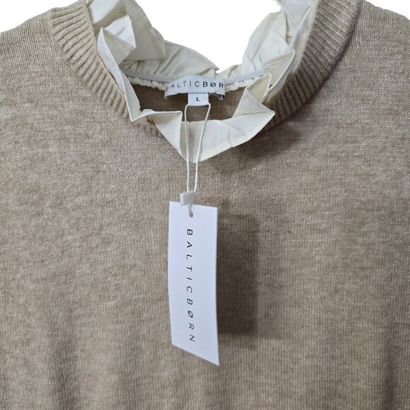 NEW Baltic Born Sophie Sweater Dress L Knit Flowy Lined Natural Ivory Boho Beach - Picture 11 of 11